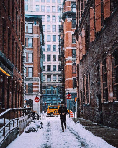 纽约街头雪景