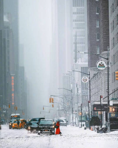 纽约街头雪景