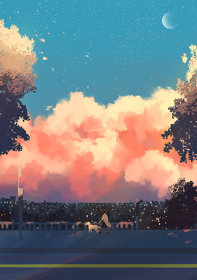 艺术插画 丨 韩国插画师 Twitter 9Jedit
因为，我想和你一起拥有更可爱、更生机勃勃的世界
——易烊千玺