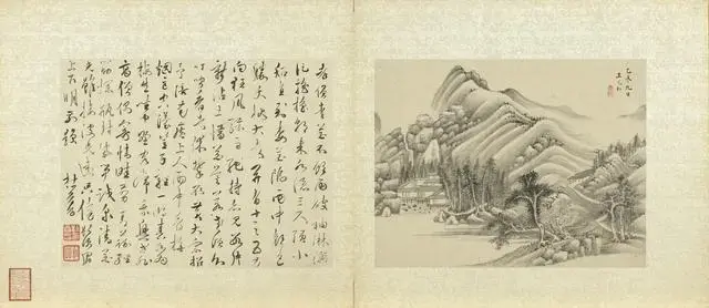 周亮工 集名家山水
此套册页为晚明清初周亮工(1612-1671)蒐集十四位画家的十八幅作品，曾经《石渠宝笈．三编》著录，是清朝宫廷内府藏品。周亮工生于金陵，虽为晚明士人，清初亦曾出仕清朝，宦游北京、山东、福建等地，因喜好诗文与鑑藏，结识多位明清之际的诗人画家。著有《读画录》，收录晚明清初七十六位画家小传。册中十四位画家，乃至画上题跋者，多是与周亮工往来的友人，此作堪称周亮工诗画交游圈的重要视觉证据。