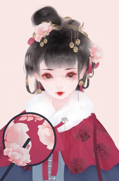 古风插画壁纸头像 古风手绘/水彩美人聊天背景画师：容隐呀