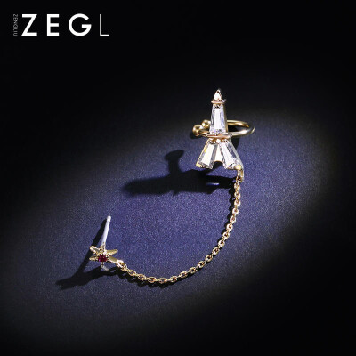 ZEGL耳骨耳环一体式连体耳钉女耳骨夹气质韩国个性白搭耳饰品耳夹