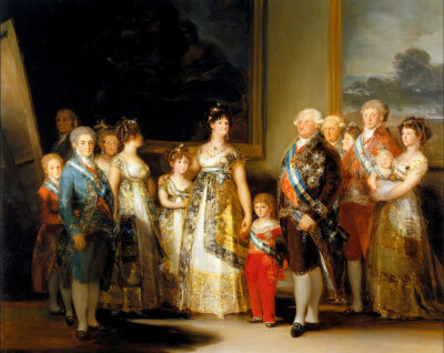 弗朗西斯科·德·戈雅 查理四世一家
1800年 布面油画 280cm×336cm 马德里普拉多博物馆