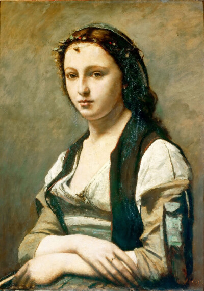 让-巴蒂斯特-卡米耶·柯罗 珍珠女
1868—1870年 布面油画 70cm×65cm 巴黎卢浮宫