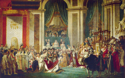 雅克-路易·大卫 拿破仑加冕
1806—1807年 布面油画 621cm×979cm 巴黎卢浮宫