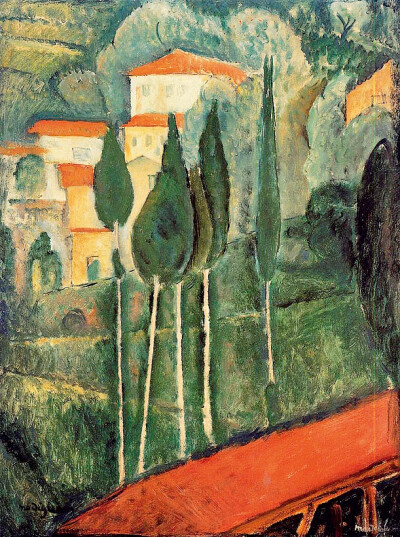 阿梅代奥·莫迪里阿尼 法国南部风景
1919年 布面油画 60cm×45cm 科隆卡斯腾·格雷夫画廊