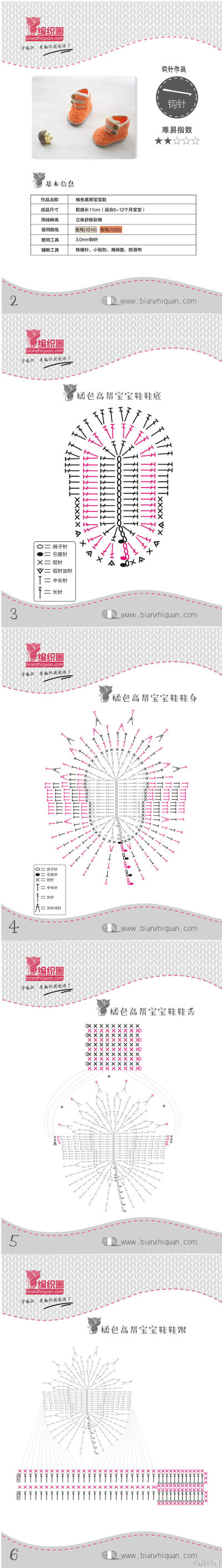 钩针宝宝鞋图解