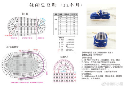 钩针宝宝鞋图解