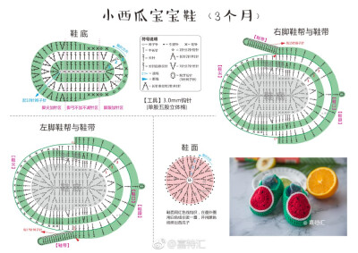 钩针宝宝鞋图解