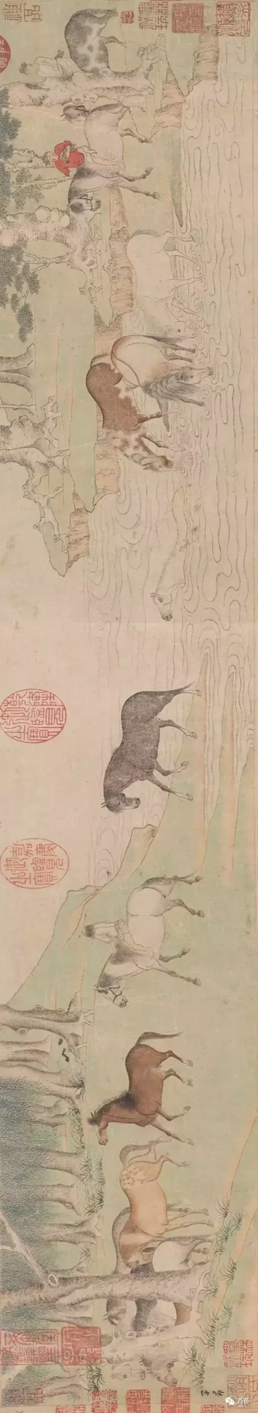 元 趙孟頫 《浴馬圖》
16.8 x 87 cm(橫屏觀看)
美 國 弗 利 爾 博 物 館 藏