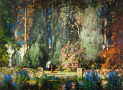 英国艺术家 托马斯·埃德温·莫斯廷（Thomas Edwin Mostyn）作品赏析（后花园系列）
1864年-1930年
出生于英国曼彻斯特，艺术家汤姆·莫斯廷的儿子。曾就读于曼彻斯特美术学院。1880年第一次举办个人展。