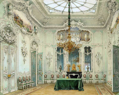 Interiors of the Winter Palace, The Green Dining Room, 1852 by Luigi Premazzi (Italian, 1814–1891)