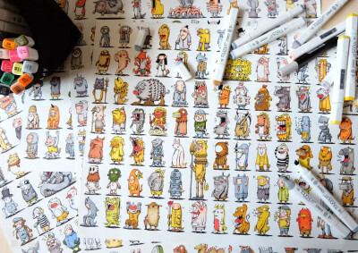 [cp]【视觉分享】0608罗元小可爱元素
罗元画师花了两年时间画了10000个“不重样”的小动物，注意哦，是不重样！每一个都萌萌哒~而且最快2天能完成100个人物设定！