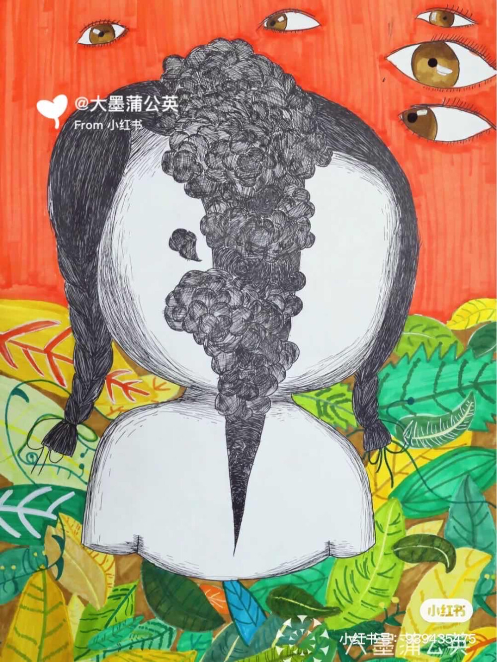 趣味素描人物绘画 出处见水印