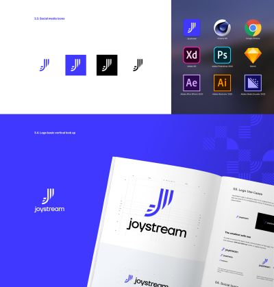 icon设计、logo设计。by:Joystream Branding (user-governed video platform)