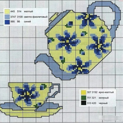 十字绣图纸•茶具