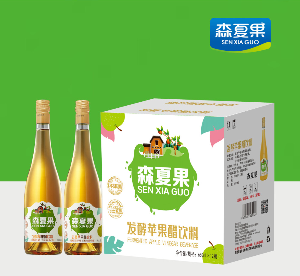 森夏果二次发酵苹果醋680ml