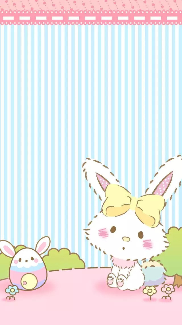 少女心壁纸，粉色，长得特别像hellokitty的宠物猫charmmy kitty.的兔子