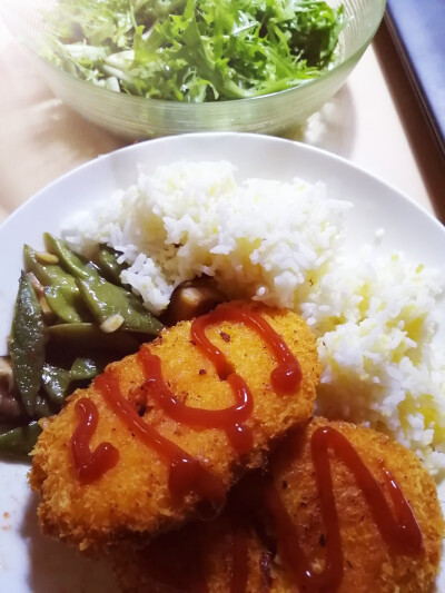 苦菊+鱼排饭