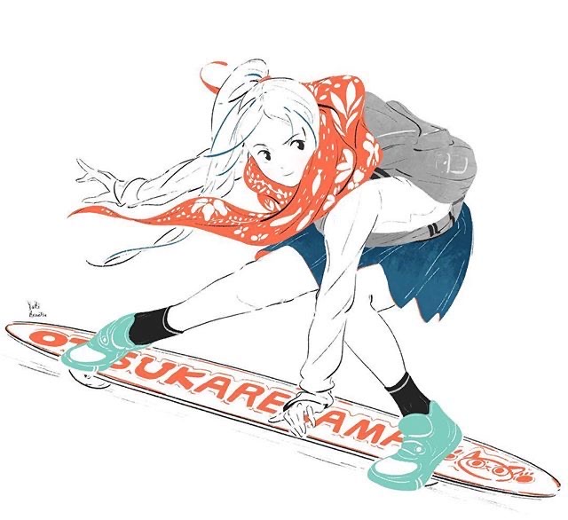 滑板少女 
