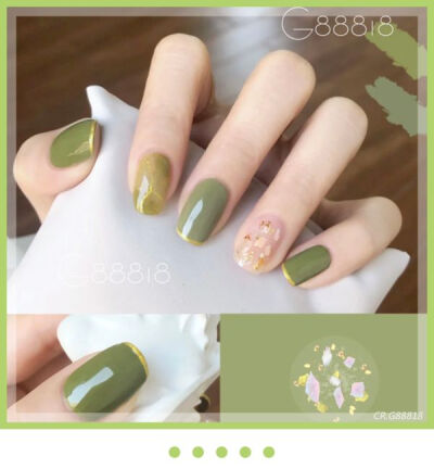 清新油画晕染撞色美甲气质显白系列