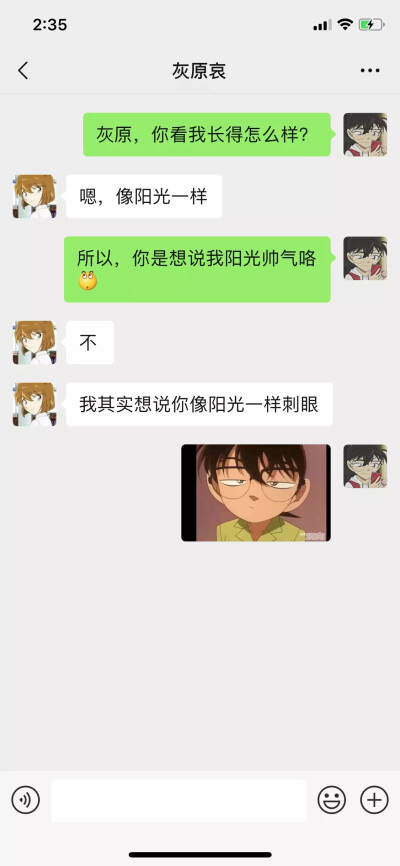 名侦探柯南微信聊天记录