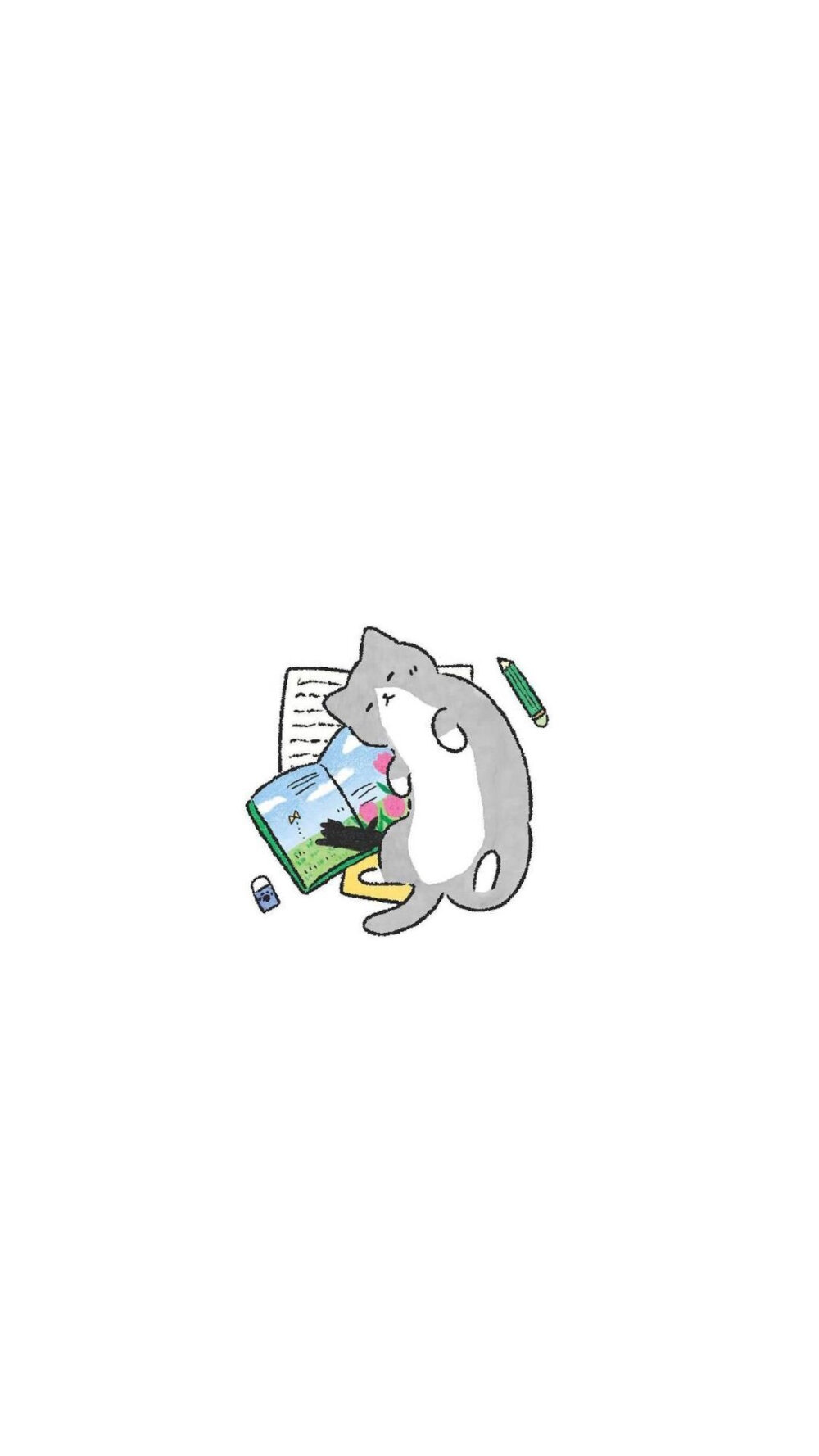 一组简约风壁纸 | 白色背景图 可爱猫咪头像 | 猫咪壁纸