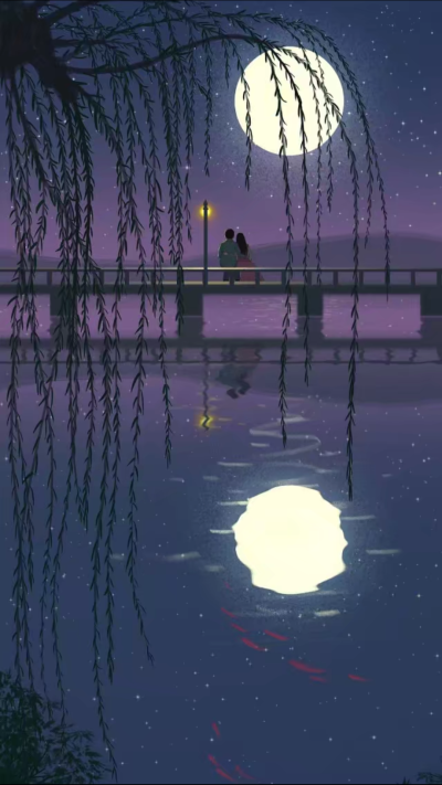 唯美 梦幻 手绘 插画 清新