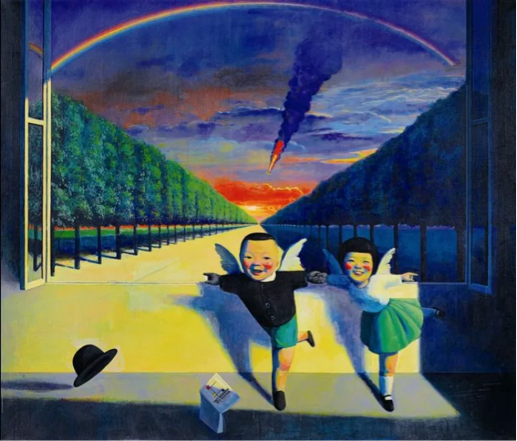 刘野，《金光大道》，1995年，布面丙烯及油彩，170 x 200厘米，苏富比香港“亚洲当代艺术拍卖”，2010年4月5日，成交总额1914万港元