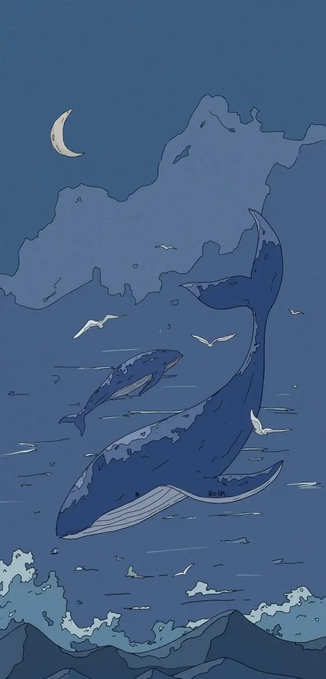 蓝色系壁纸 鲸鱼