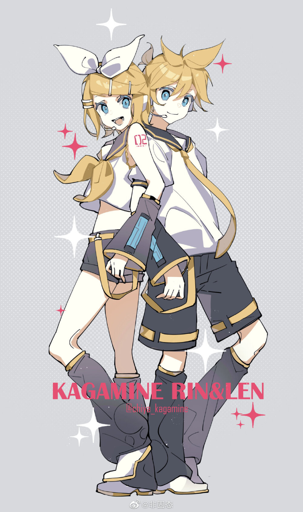 镜音双子 画师微博@非固态