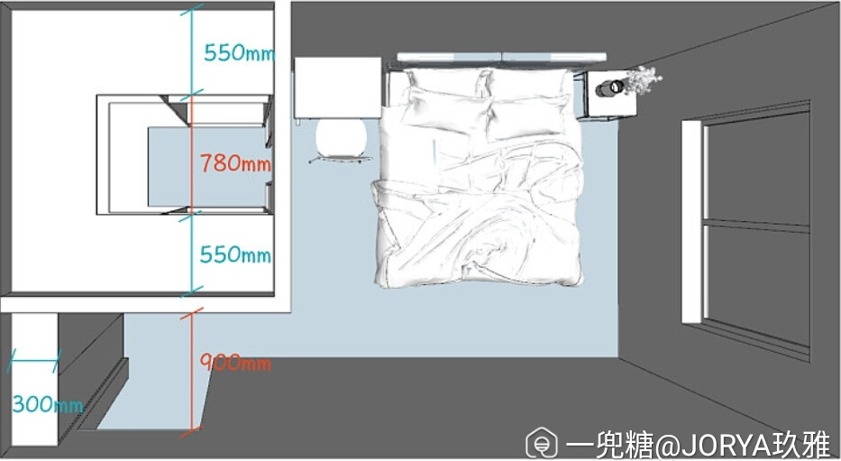 狭长卧室打造步入式衣帽间