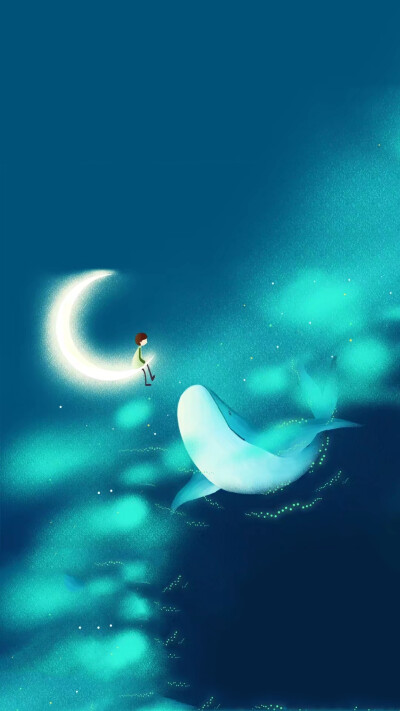 唯美 梦幻 插画 清新 平铺