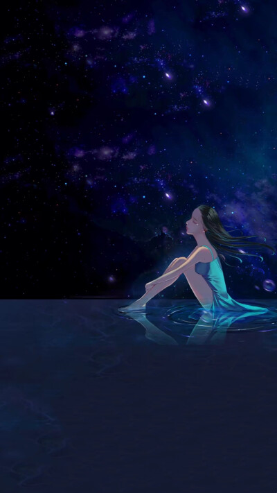 唯美 清新 平铺 插画 梦幻