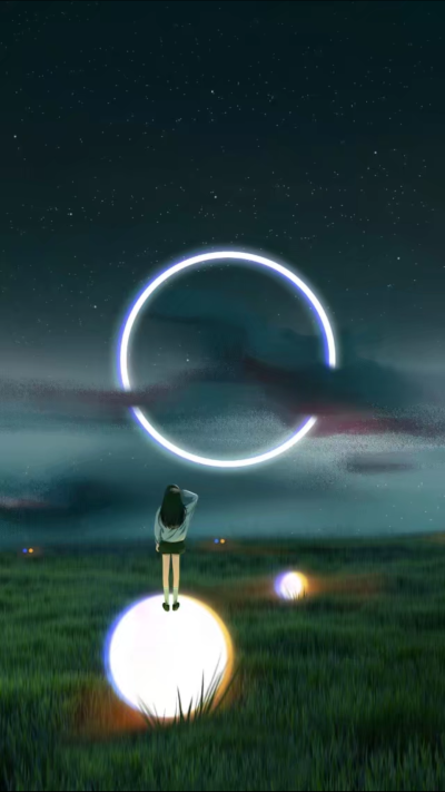 唯美 梦幻 清新 插画 平铺