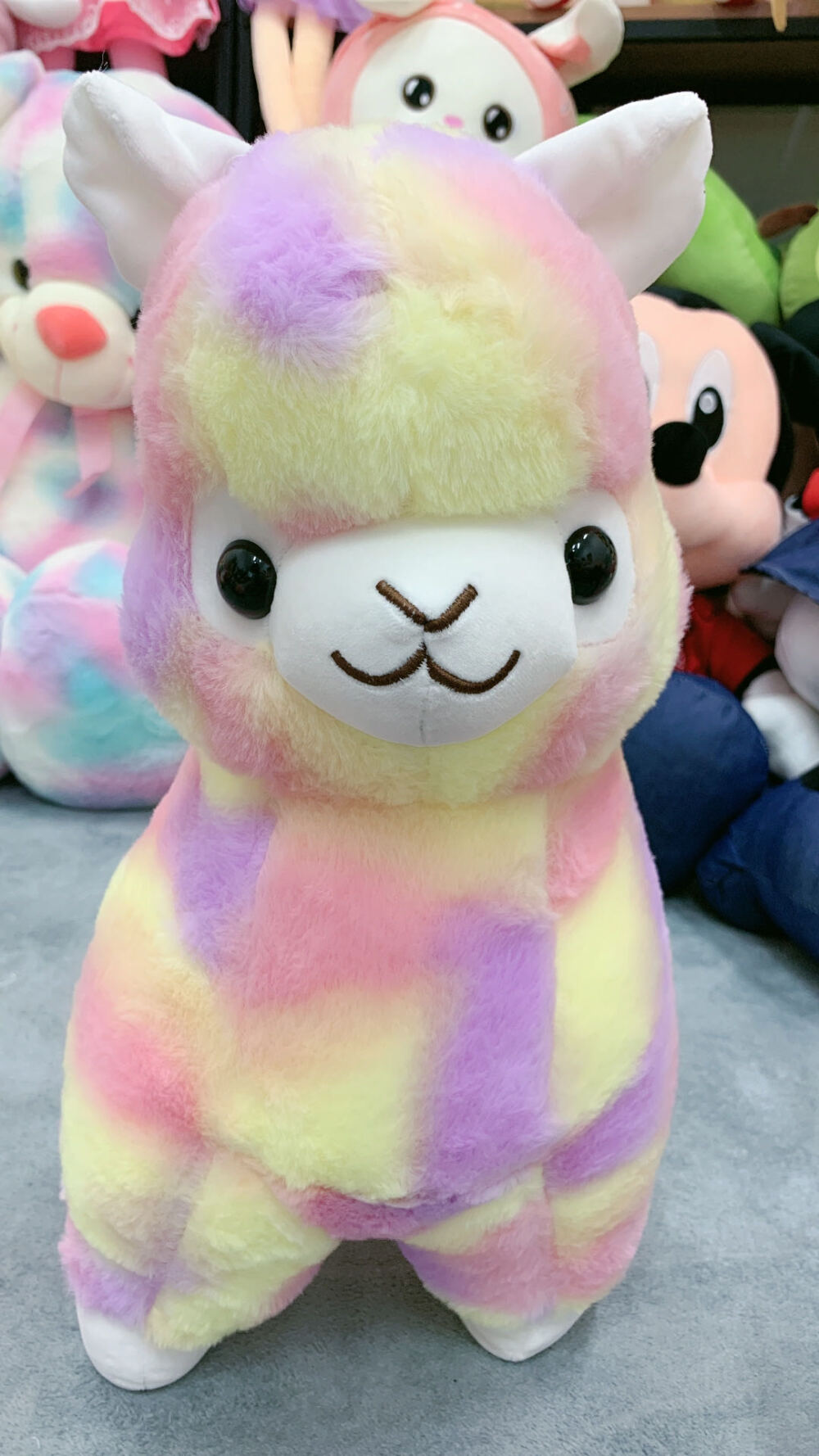 彩虹炫彩羊驼毛绒公仔玩偶