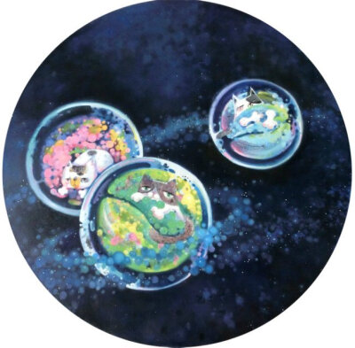 子夜布灵 布面油彩 80X80cm 2013董瑾