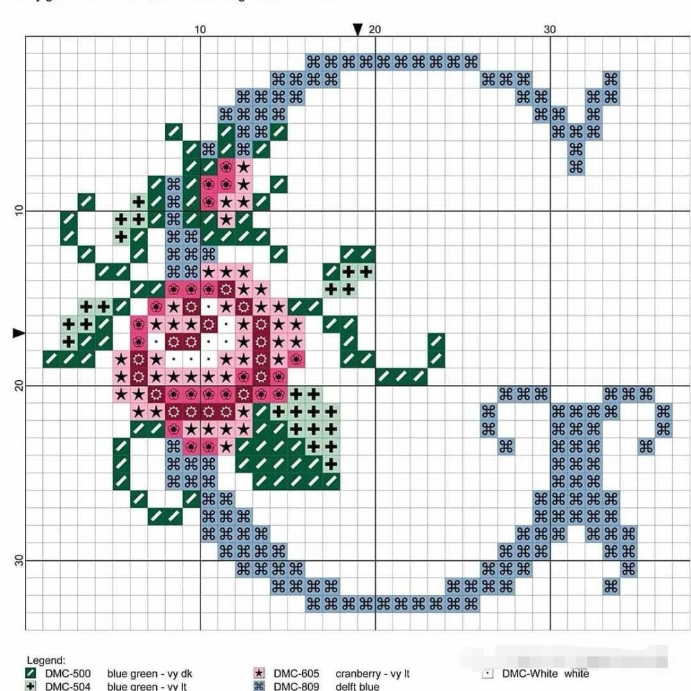 十字绣图纸61玫瑰花61字母g