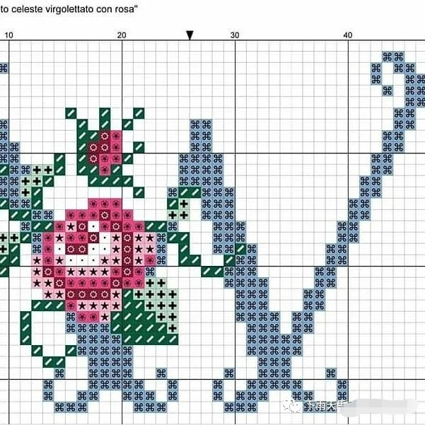 十字绣图纸玫瑰花字母w