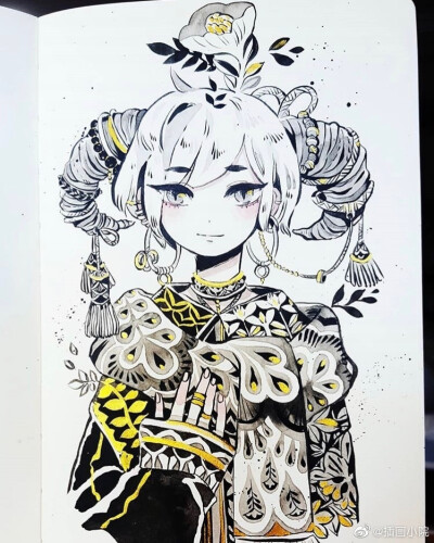 手绘水彩人物插画(∗❛ั∀❛ั∗)✧*。