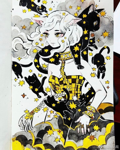 手绘水彩人物插画(∗❛ั∀❛ั∗)✧*。