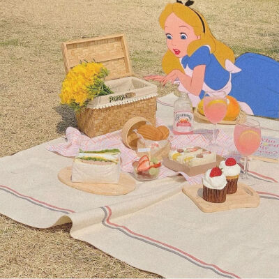 【朋友圈背景】迪士尼公主现代风 个性 少女心 灰姑娘 野餐