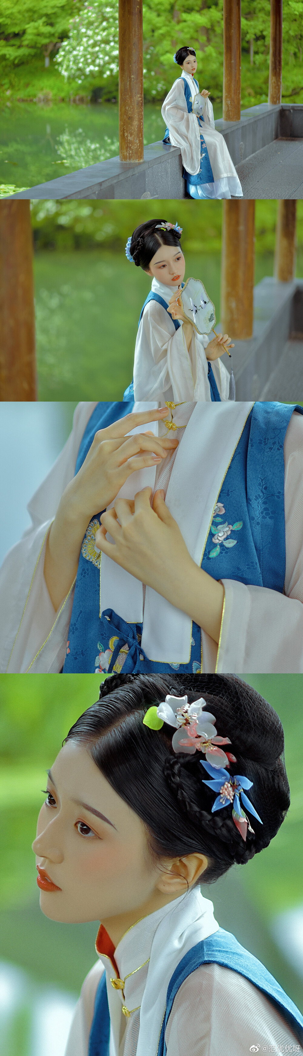 绿树阴浓夏日长 楼台倒影入池塘
PHOTO BY @-燕·脂·凝-
出境|@范优优呀
妆造|@W解影
汉服|@瞳莞汉服 ​​​