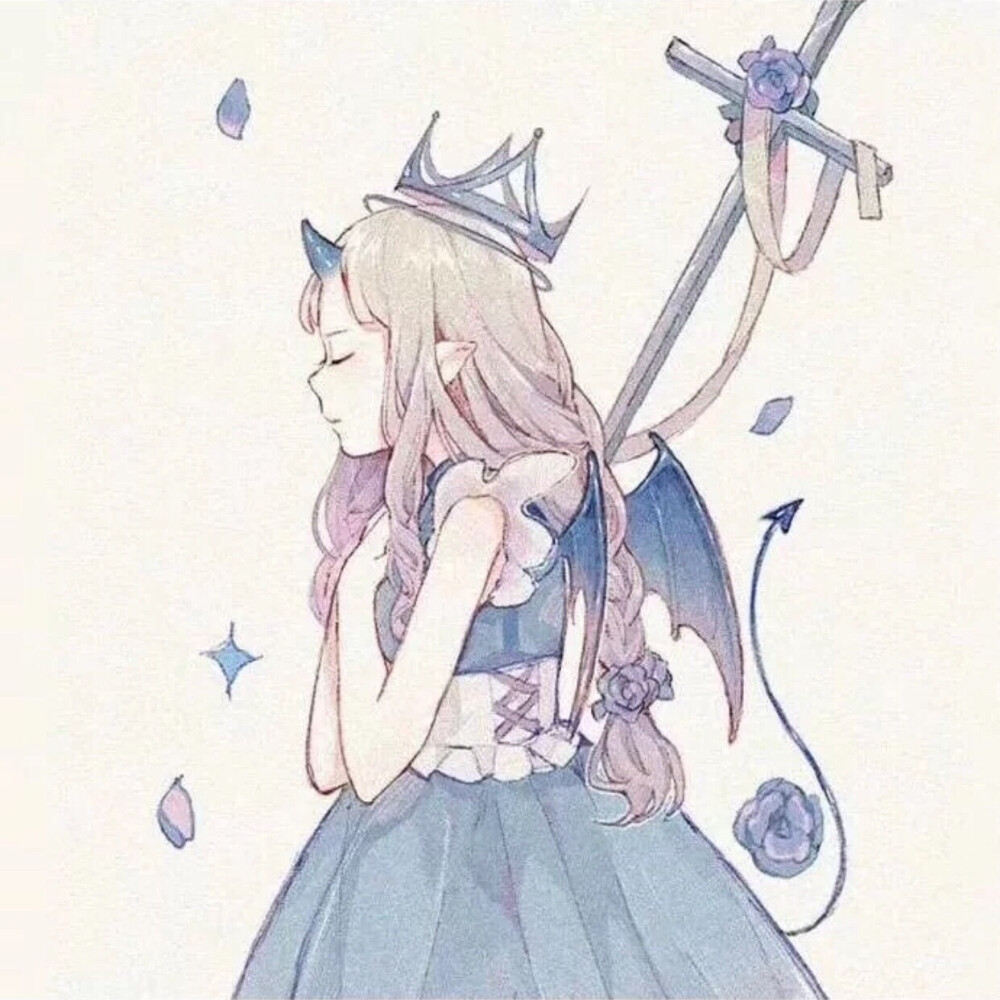 可爱蓝紫色闺蜜头像