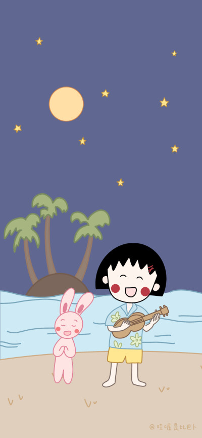 wb@哇喔是比巴卜 可爱壁纸 原创手绘