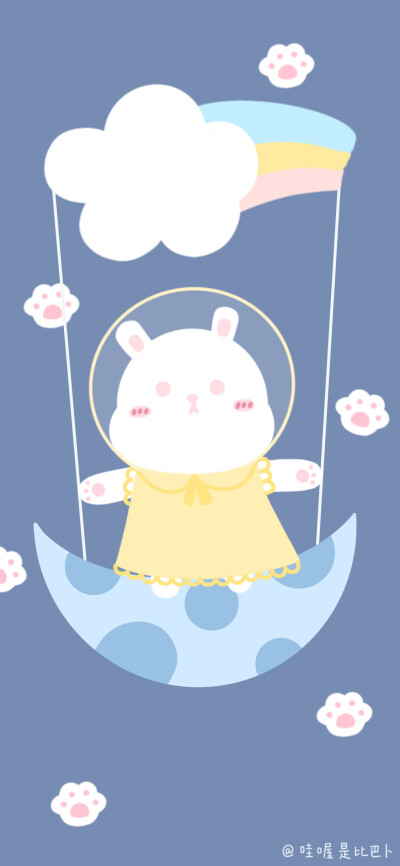 wb@哇喔是比巴卜 可爱壁纸 原创手绘