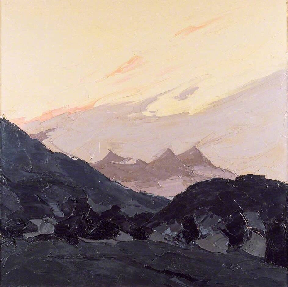 凯芬·威廉姆斯（Kyffin Williams）被公认为20世纪威尔士的标志性画家，他常从威尔士的自然风光和田园场景中汲取灵感。威廉姆斯在创作时并不拘泥于对细节的刻画，而是用调色刀涂抹厚重的色块，从而呈现出浑厚的自然风貌。