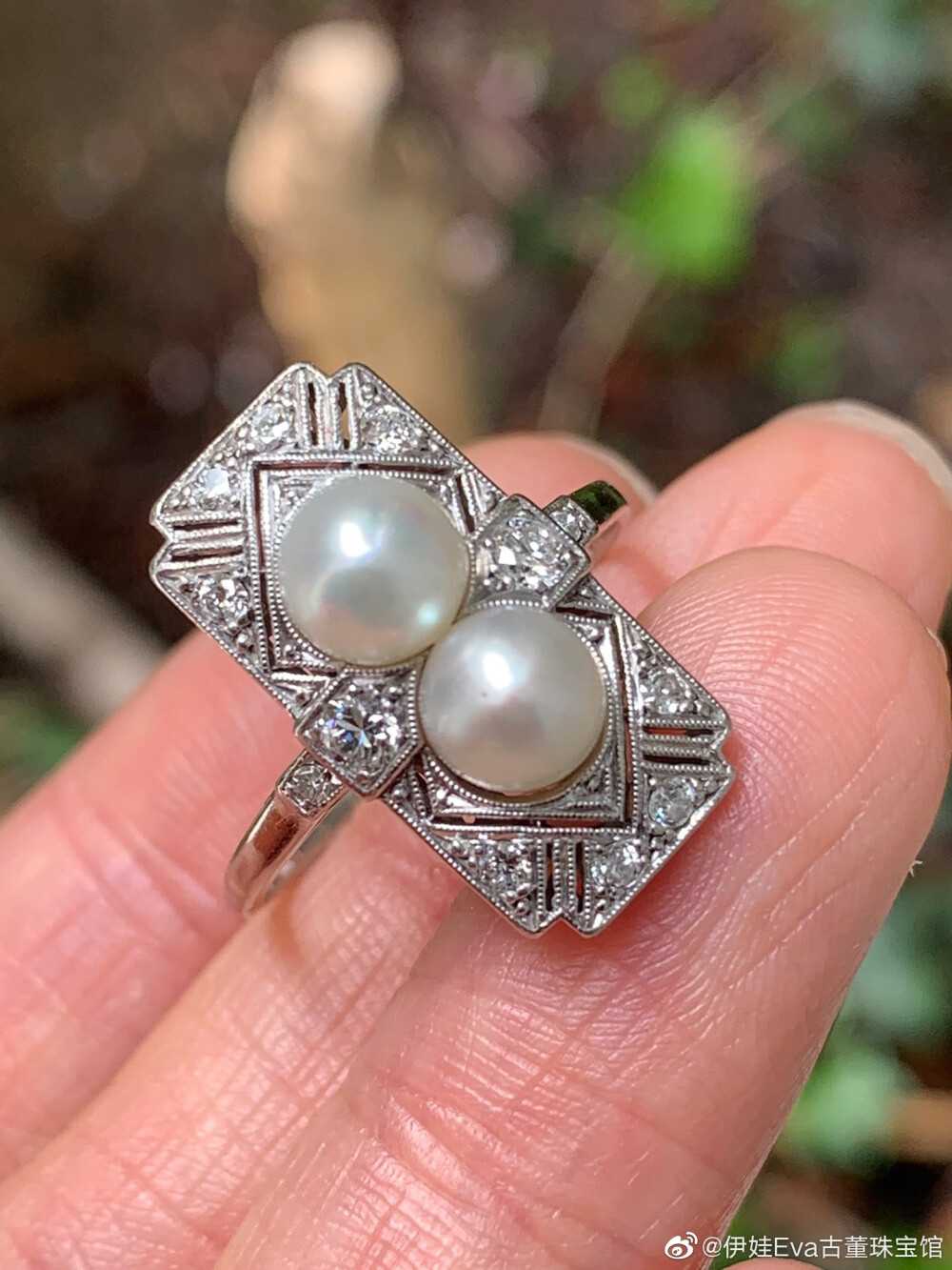 珍珠 钻石 戒指