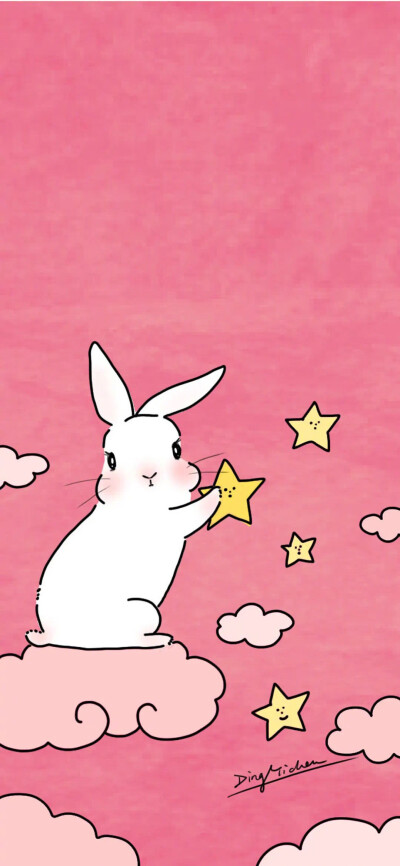 小兔子系列壁纸粉壁纸萌壁纸