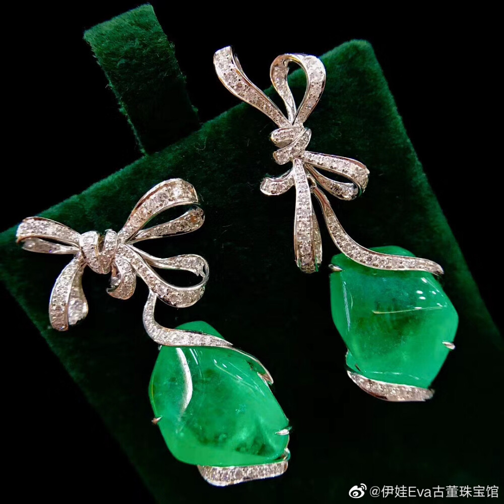祖母绿 蝴蝶结钻石 珠宝